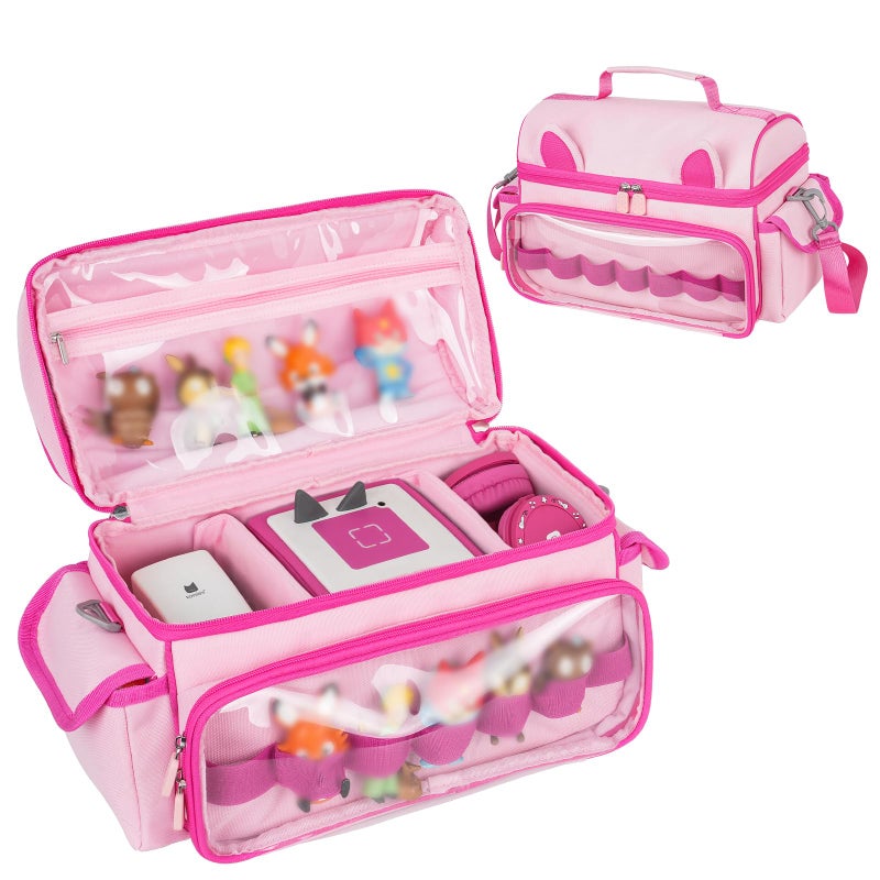 Jaffzora Carrying Case Compatible with Toniebox Starter Set,Cute Storage Bag for Tonies Figures Characters,Tonies Headphones & Accessories, Pink(Bag Only) - Image 1